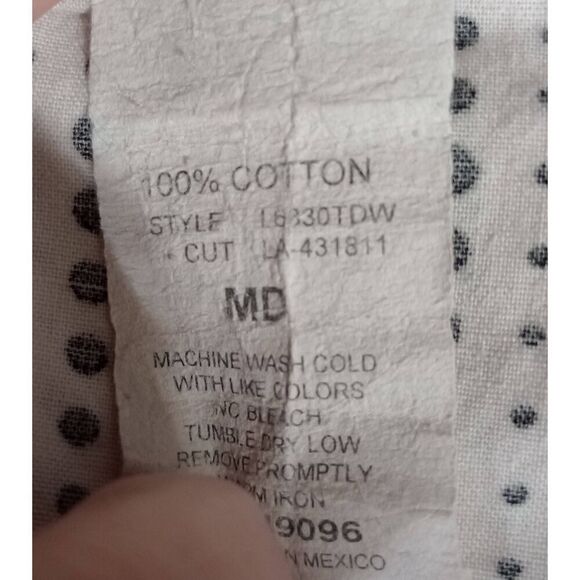 Life Uniform Scrub Top Ladies Medium White Black Polka Dot‎ - Picture 5 of 6